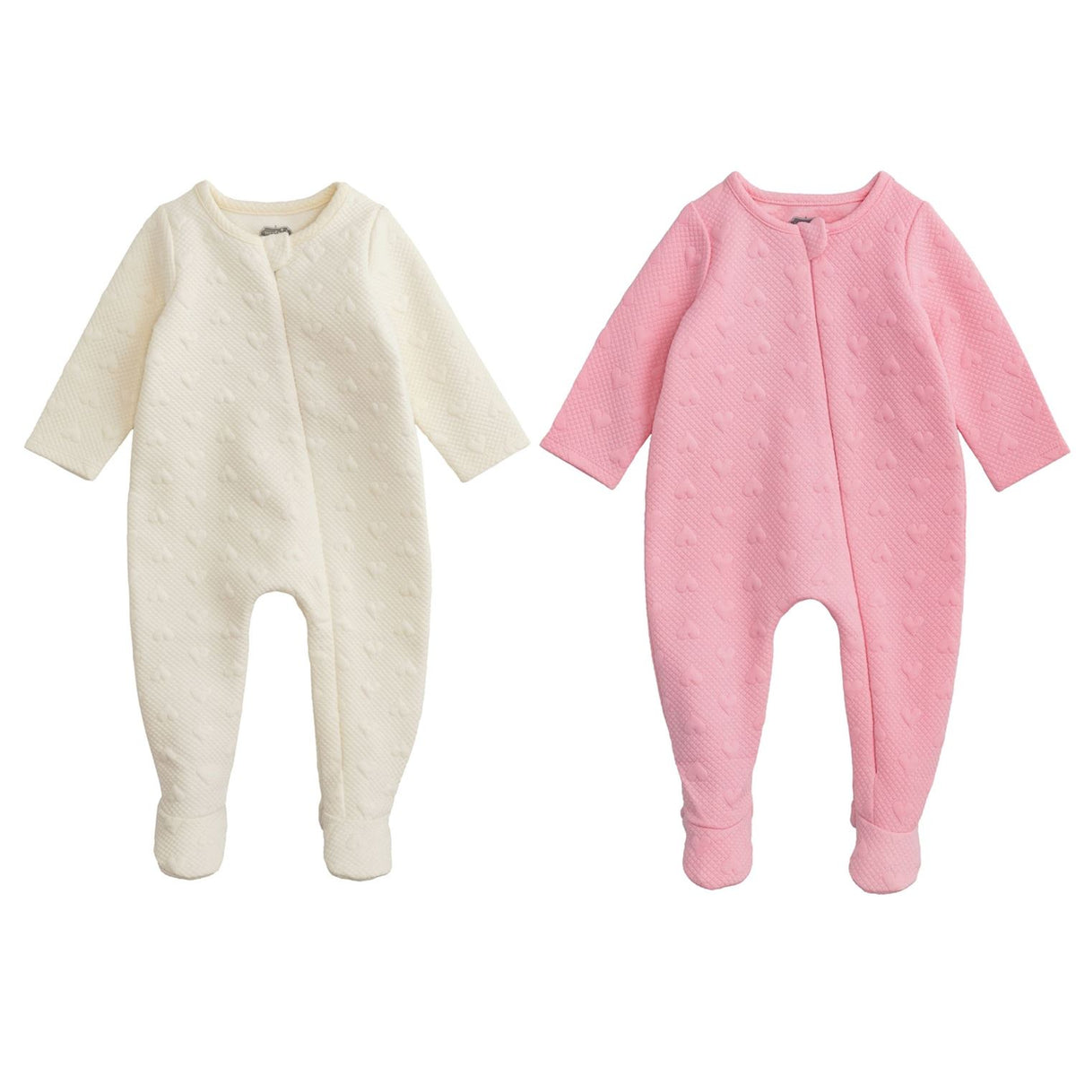 Mud Pie Ivory Quilted Heart Sleeper