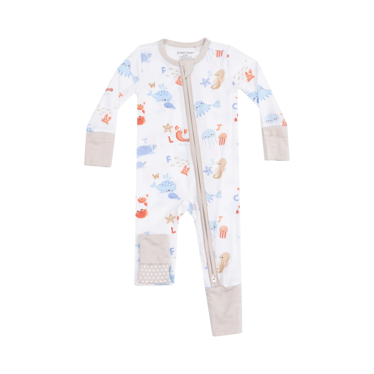 Angel Dear Coastal ABCs 2-Way Zipper Romper