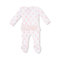Angel Dear 2 Way Ruffle Zipper Footie II Ribbon Bow Trellis