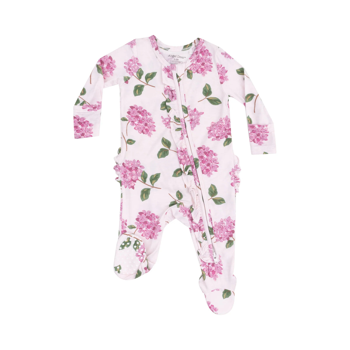 Angel Dear Hydrangeas 2-Way Ruffle Zipper Footie