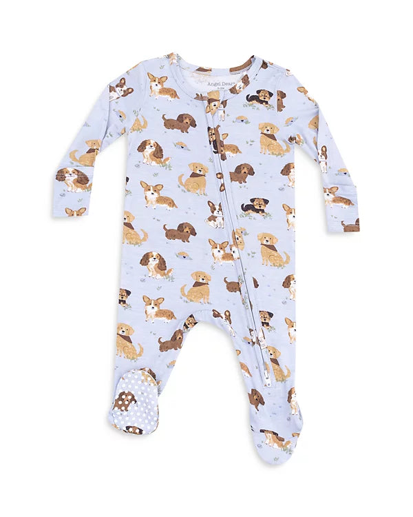 Angel Dear Best Friend Dogs Blue 2-Way Zipper Footie