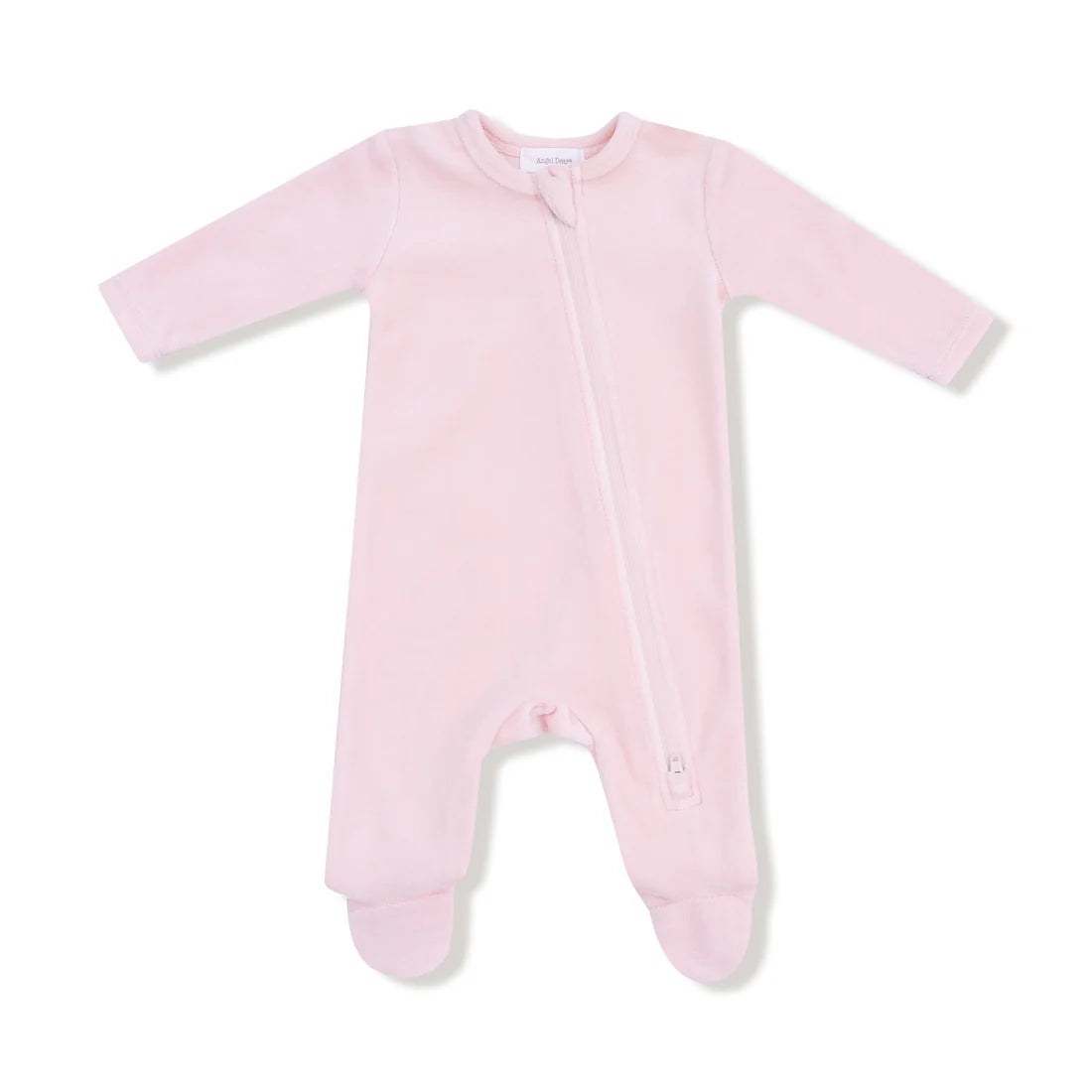 Angel Dear Pink Velour Teddy Bear Footie
