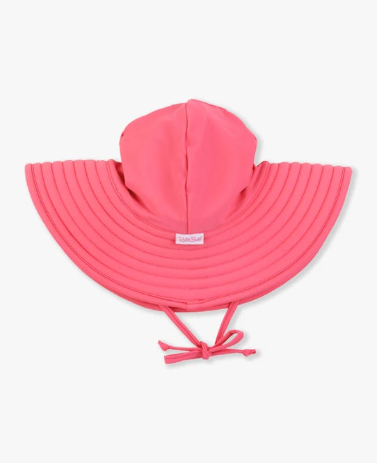 PALE PINK SWIM HAT WITH QUICK RELEASE NECK TIE