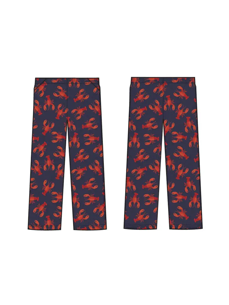 Macaron and Me Plush Pants- Navy Lobster