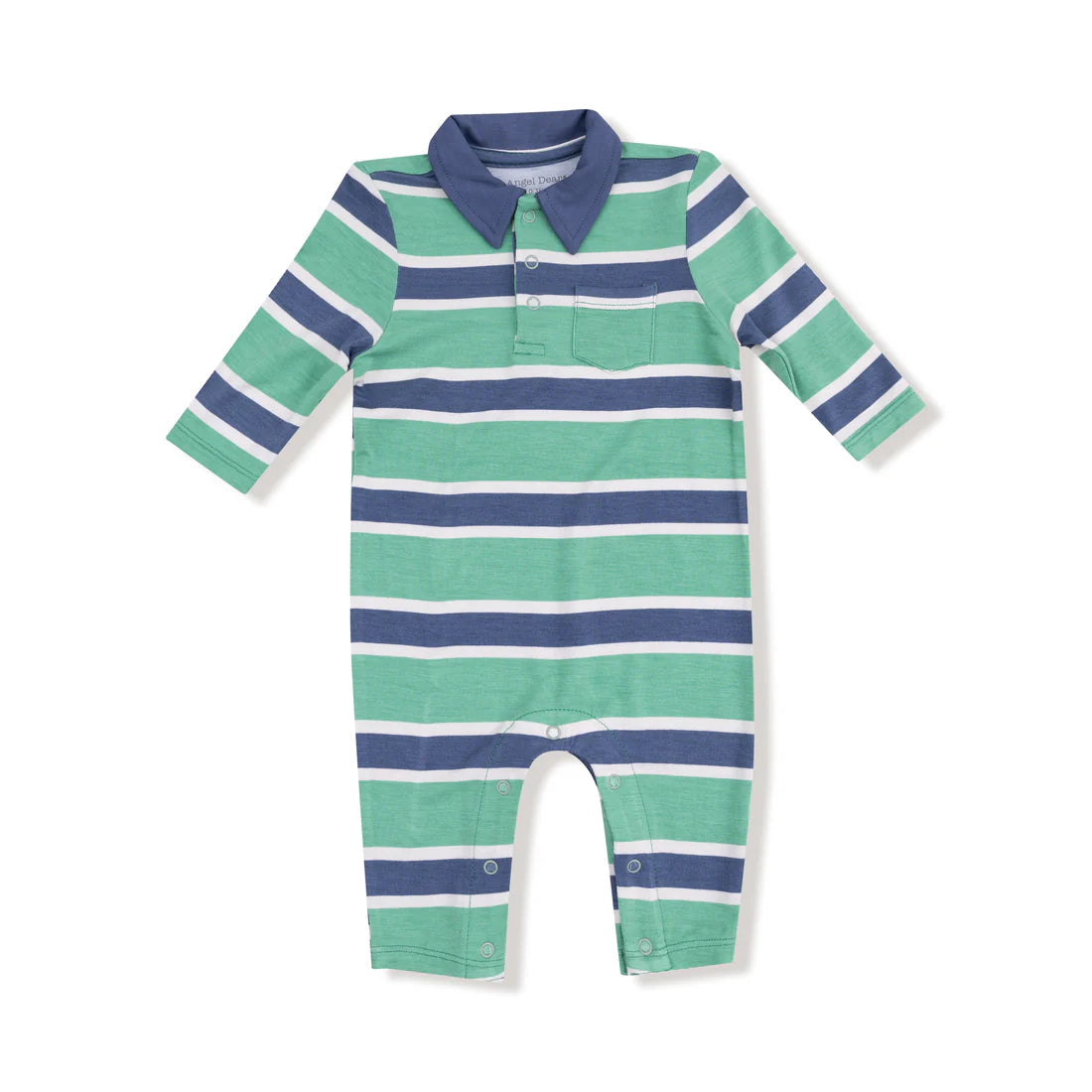 Angel Dear Polo Romper-  Rugby Stripe