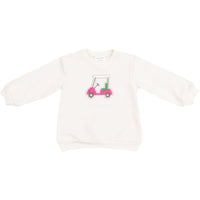Angel Dear Golf Cart Pink Oversize Sweatshirt with Applique