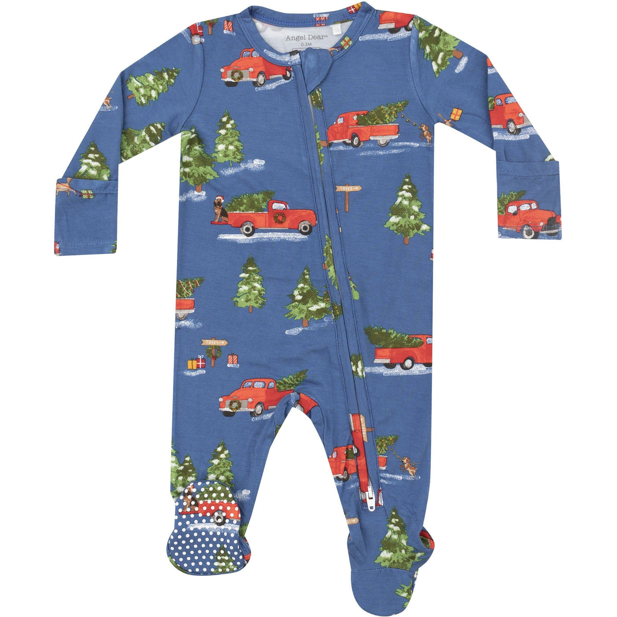 Angel Dear Vintage Red Truck 2-Way Zipper Footie