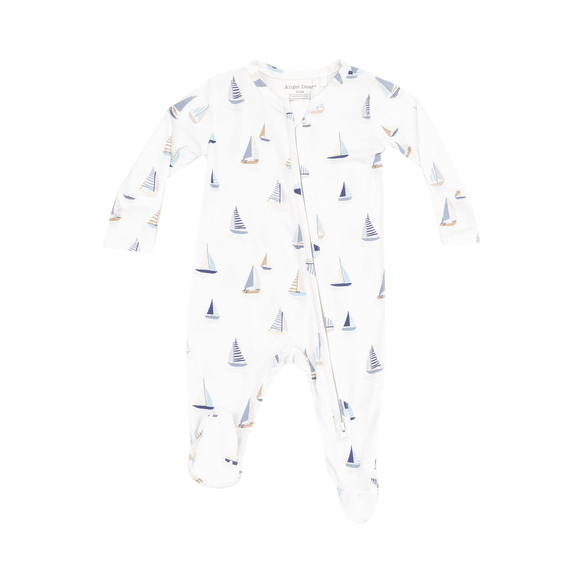 Angel Dear Sailboats Blue 2-Way Zipper Footie
