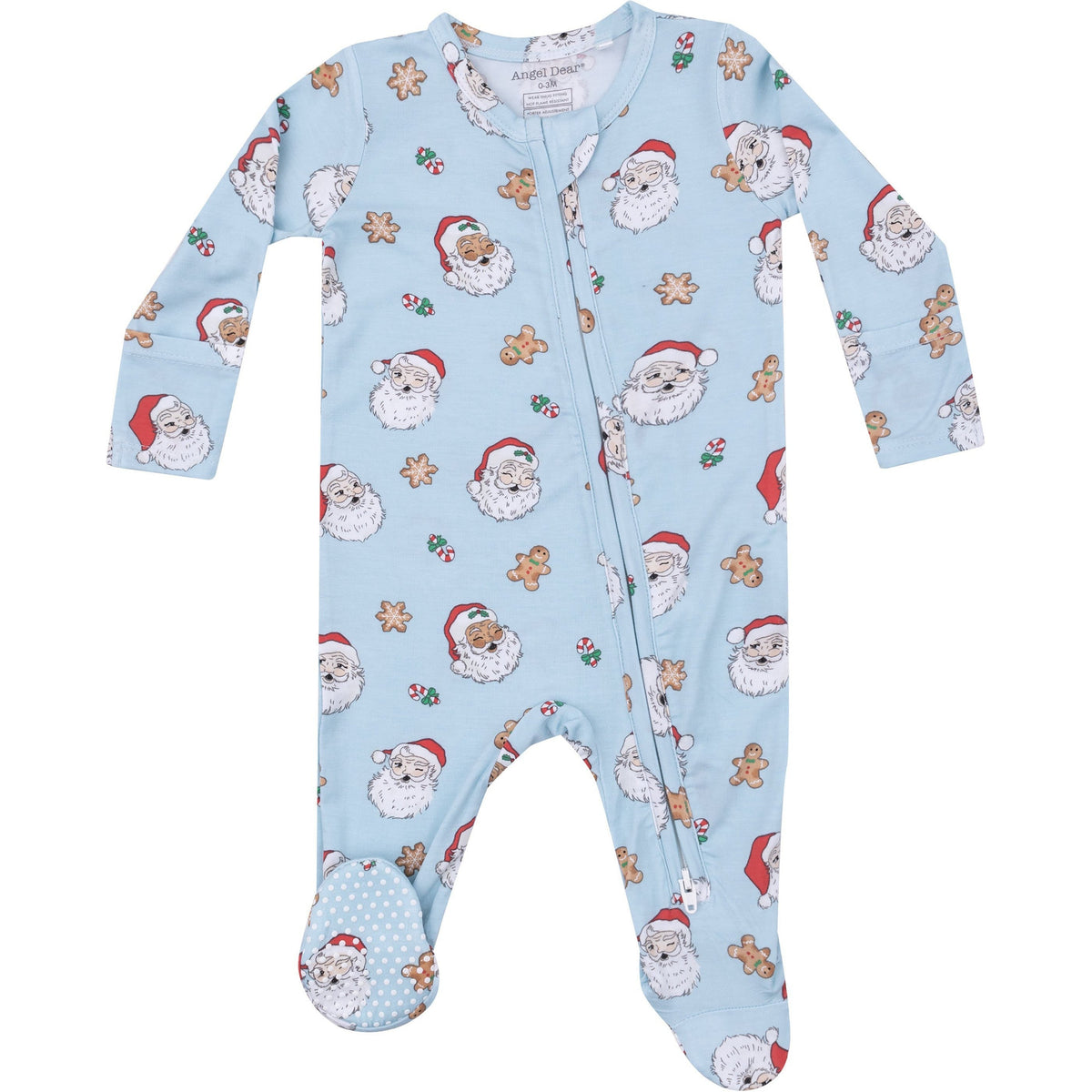 Angel Dear Vintage Santas Blue 2-Way Zipper Footie