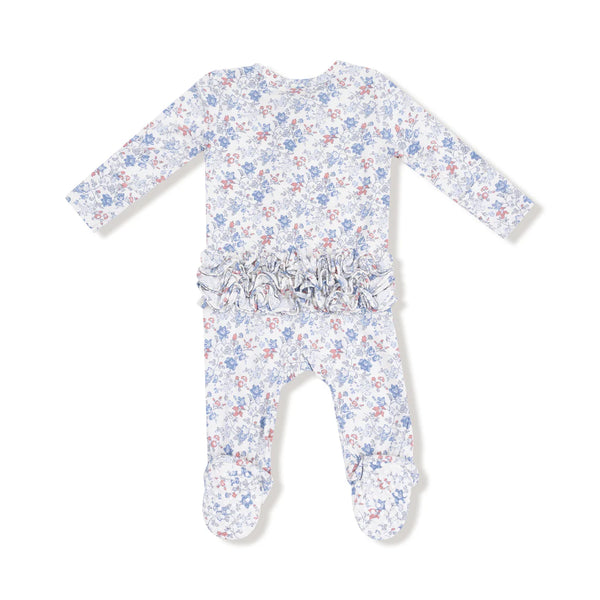 Angel Dear 2 Way Zipper Ruffle Back Footie- Country Girl Floral