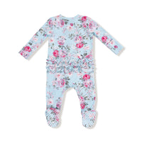 Angel Dear 2 Way Zipper Ruffle Back Footie II Charlotte Floral