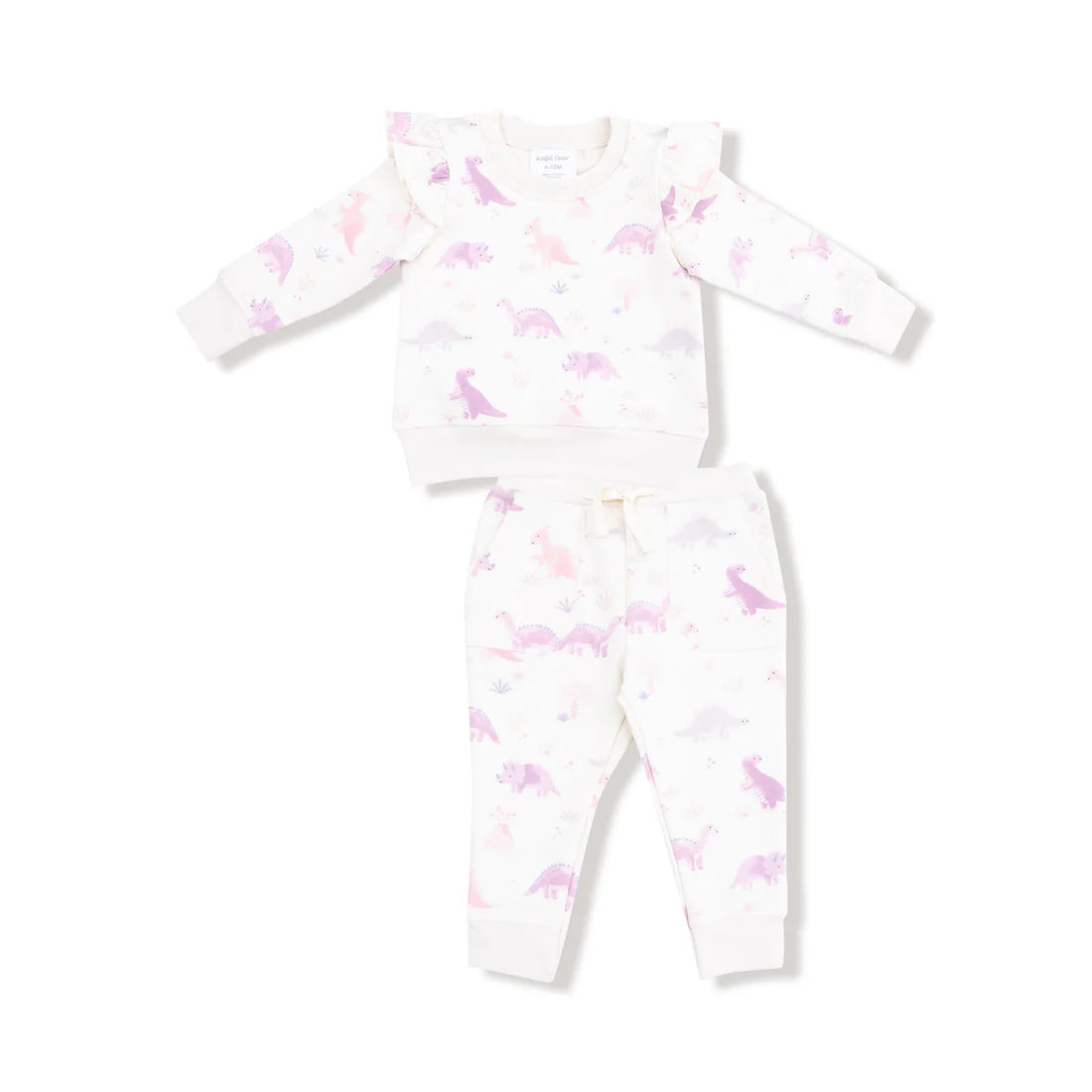 Angel Dear Ruffle Sweatshirt and Jogger Pant II Soft Dinos- Purple