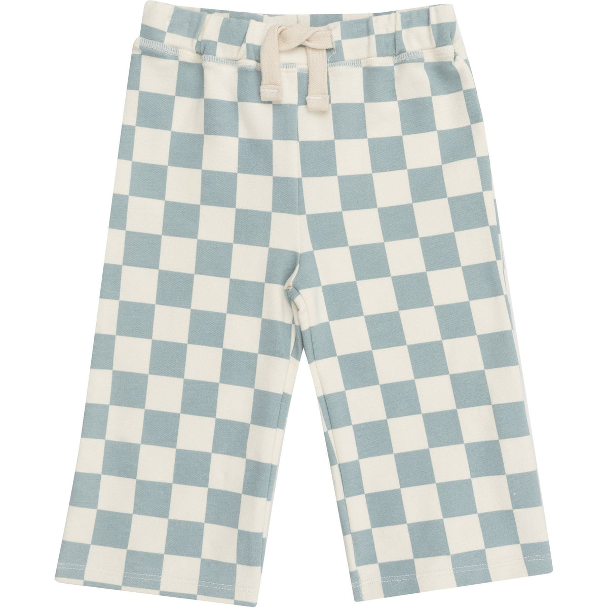 Angel Dear French Terry  Checkerboard Gray Mist Puffy Oversized Sweatshirt + Wide-Legged Pant