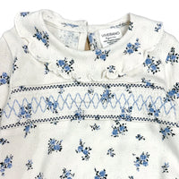 Viverano Floral Smocked Pointelle Knit Baby Footie