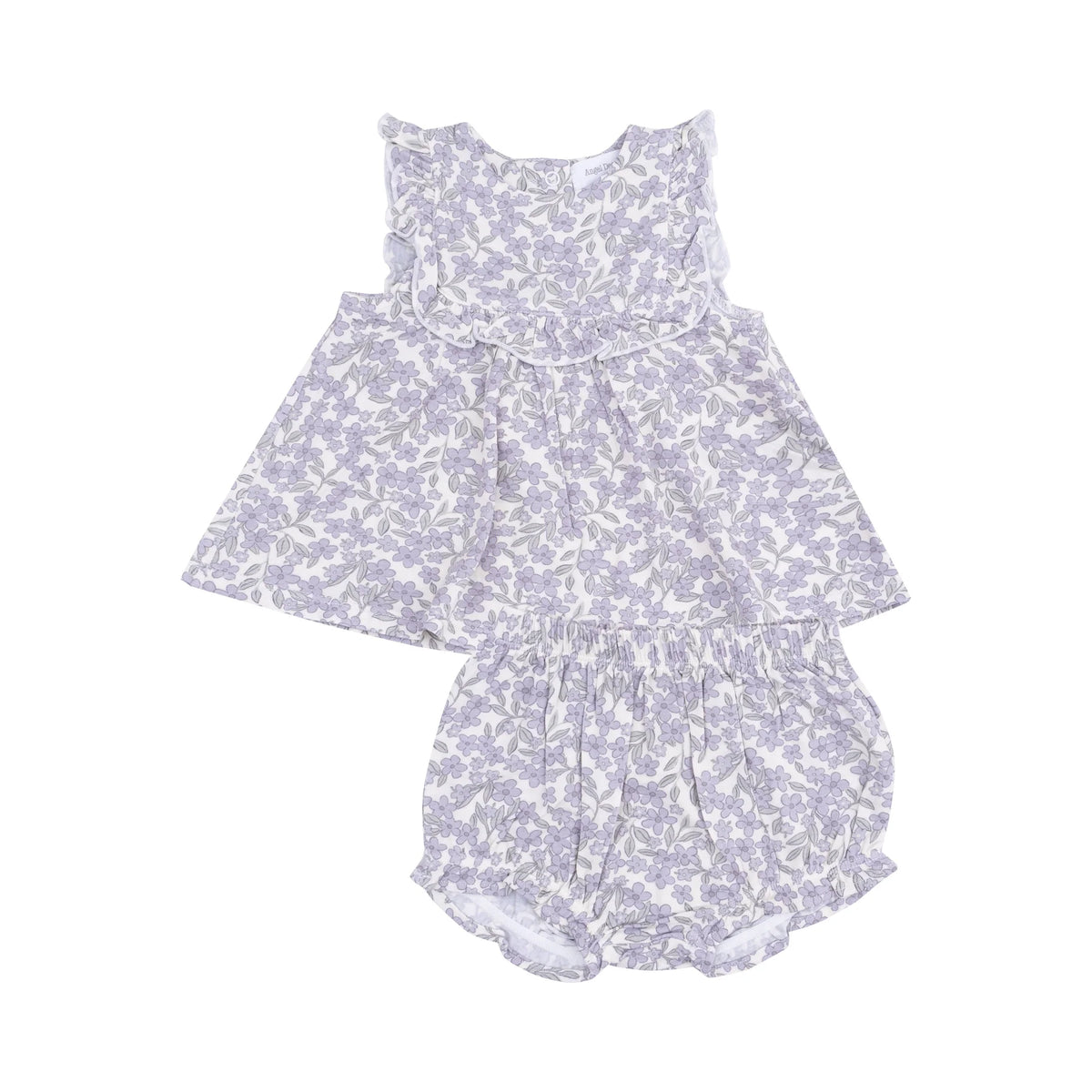 Angel Dear Forget Me Not Floral Ruffle Top & Bloomer