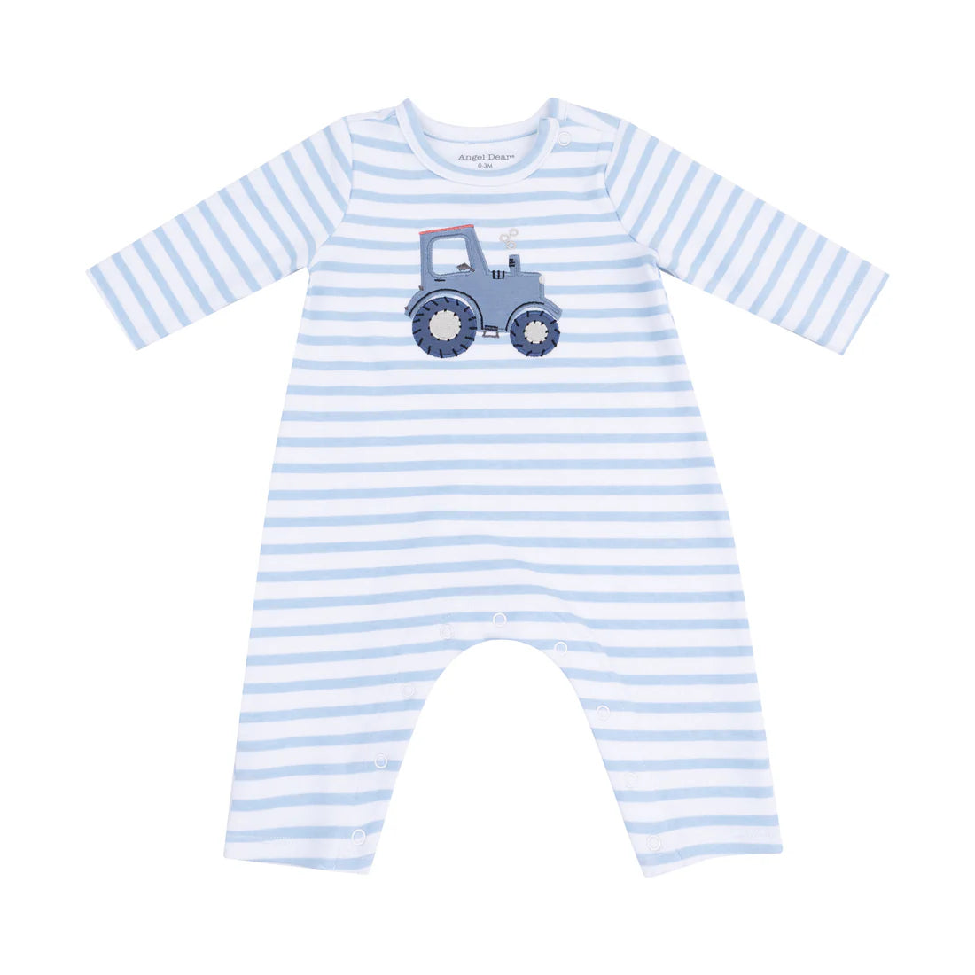 Angel Dear Long Sleeve Snap Shoulder Romper II Mini Tractors