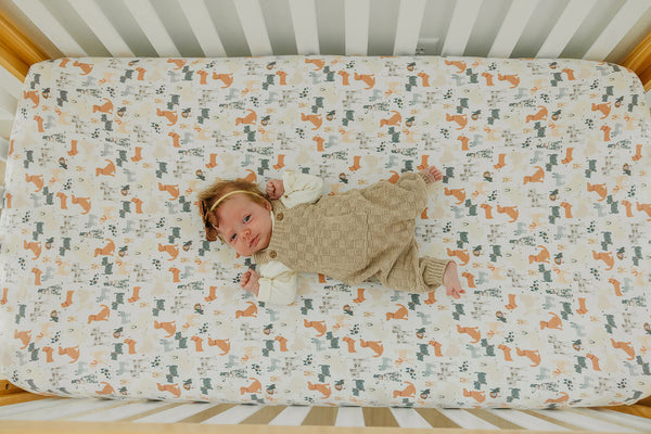 Copper Pearl Premium Knit Fitted Crib Sheet- Rufus
