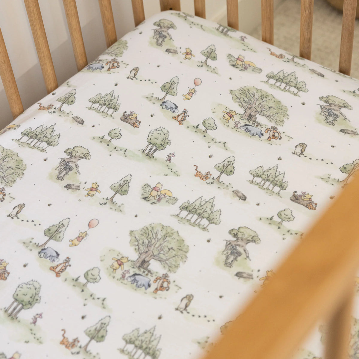 Copper Pearl Premium Knit Fitted Crib Sheet- Hundred Acre Wood
