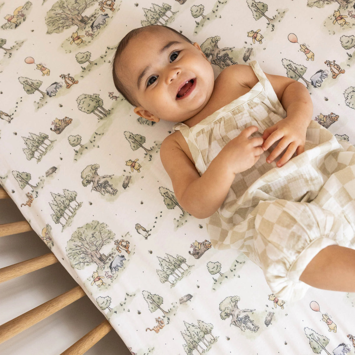 Copper Pearl Premium Knit Fitted Crib Sheet- Hundred Acre Wood