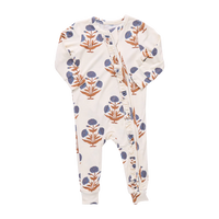 Pink Chicken Baby Ruffle Bamboo Romper II Dandelion