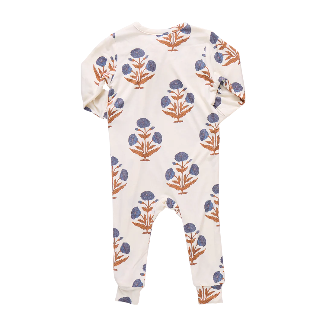 Pink Chicken Baby Ruffle Bamboo Romper II Dandelion