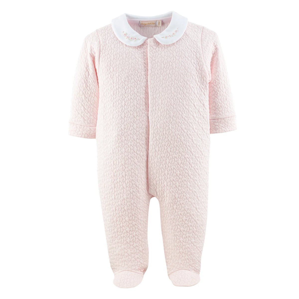 Baby Club Chic Breided Hearts Footie- Pink