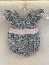 Sweet Dreams Blue and Pink Floral Print Bow Back Bubble