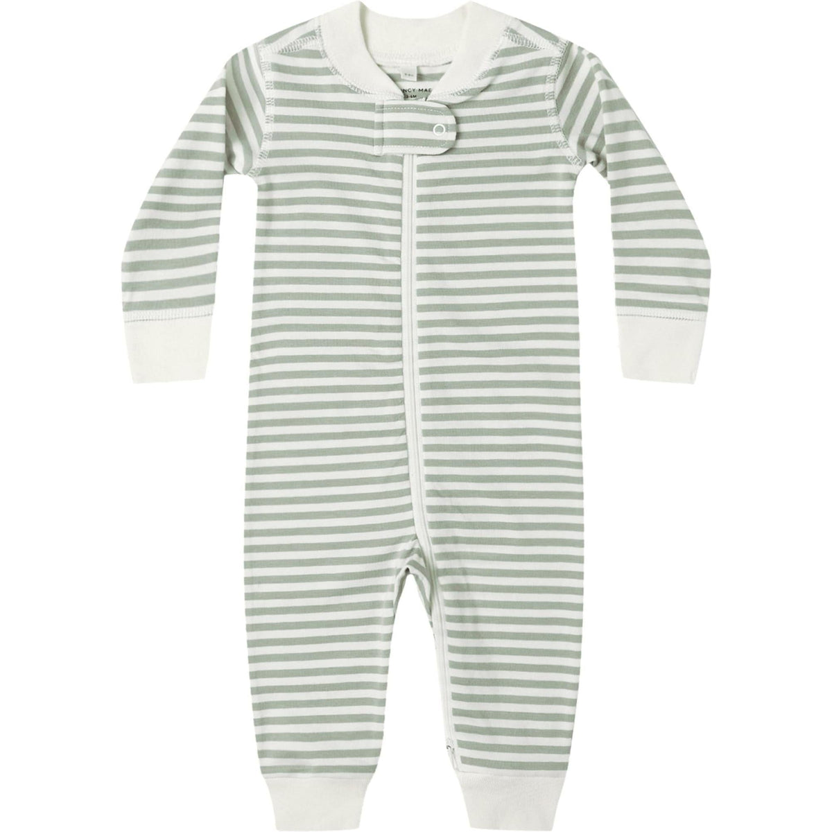 Quincy Mae Zip Long Sleeve Sleeper || Fern Stripe