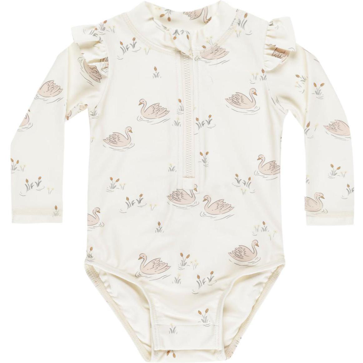 Quincy Mae Byron Rashguard One-Piece || Swans