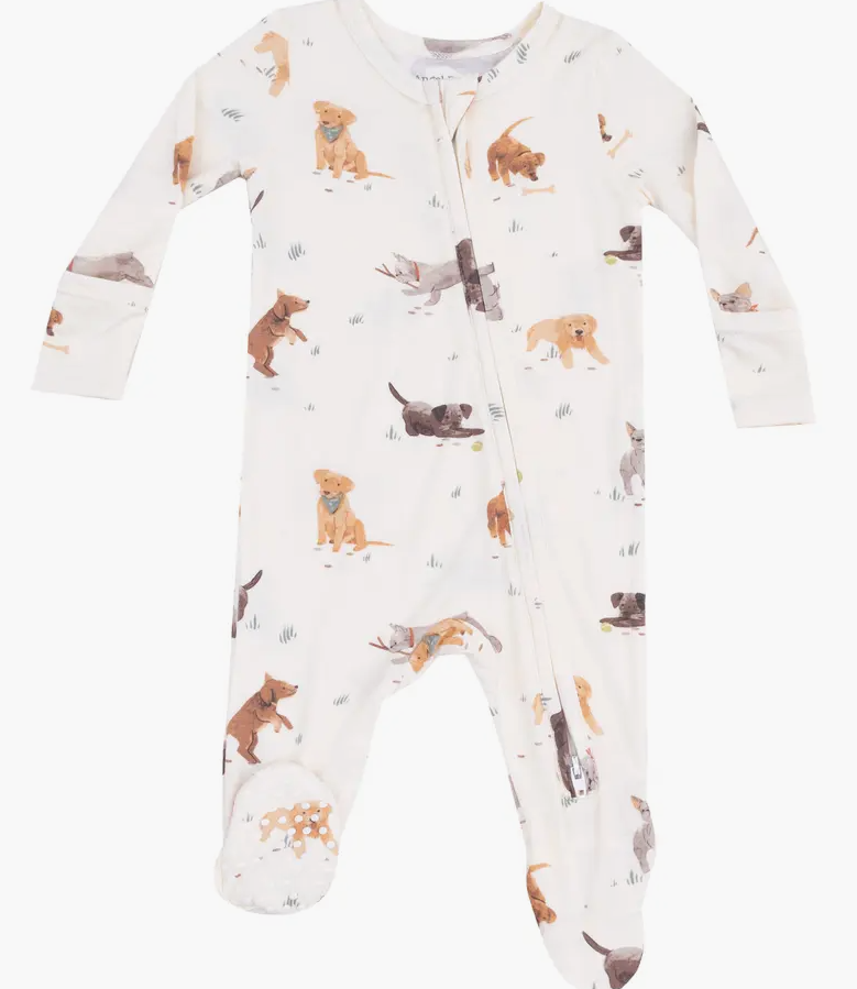 Angel Dear Watercolor Puppies 2-Way Zipper Footie