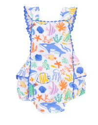 Angel Dear Ric-Rac Ruffle Sunsuit - Colorful Reef