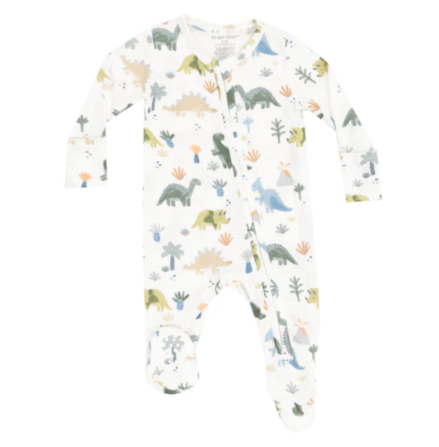 Angel Dear 2 Way Zipper Footie - Soft Dinos