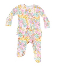 Angel Dear 2 Way Zipper Ruffle Back Footie- Amelia Floral