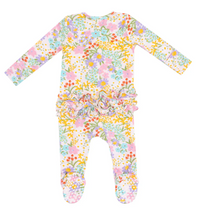 Angel Dear 2 Way Zipper Ruffle Back Footie- Amelia Floral