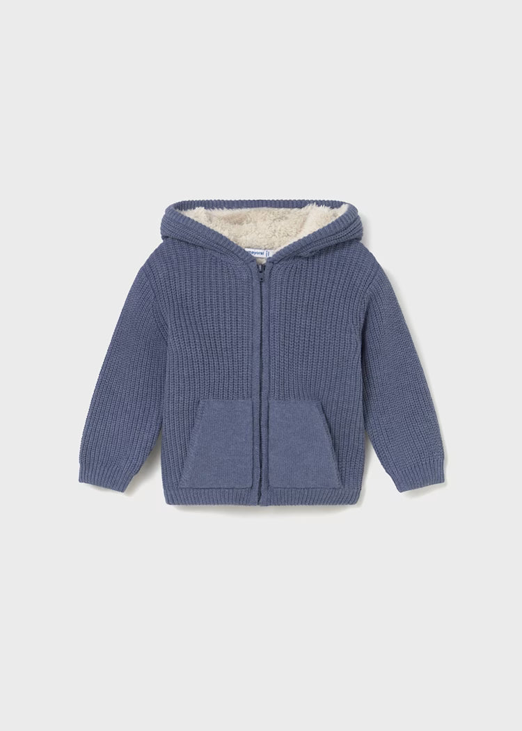 Mayoral Baby Knit Sweatshirt with Ears II Whale Heather