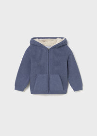Mayoral Baby Knit Sweatshirt with Ears II Whale Heather