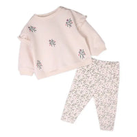 Viverano Organics Violet Bouquet Baby Sweatshirt & Legging Set -Organic Cotton