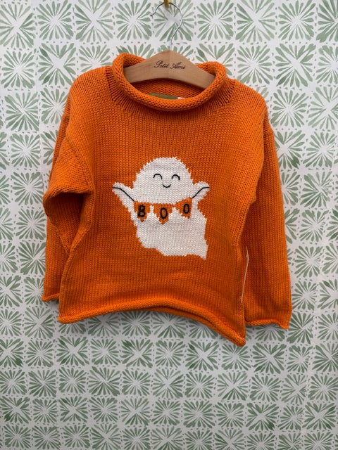Claver Boo Ghost Sweater II Orange