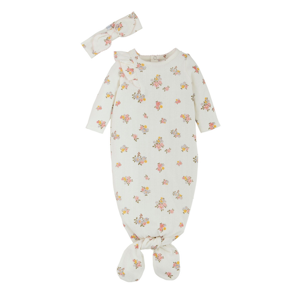 Mud Pie Pointelle Sleeper Gown Set