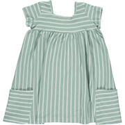Vignette Rylie Dress | Green/Ivory Stripe