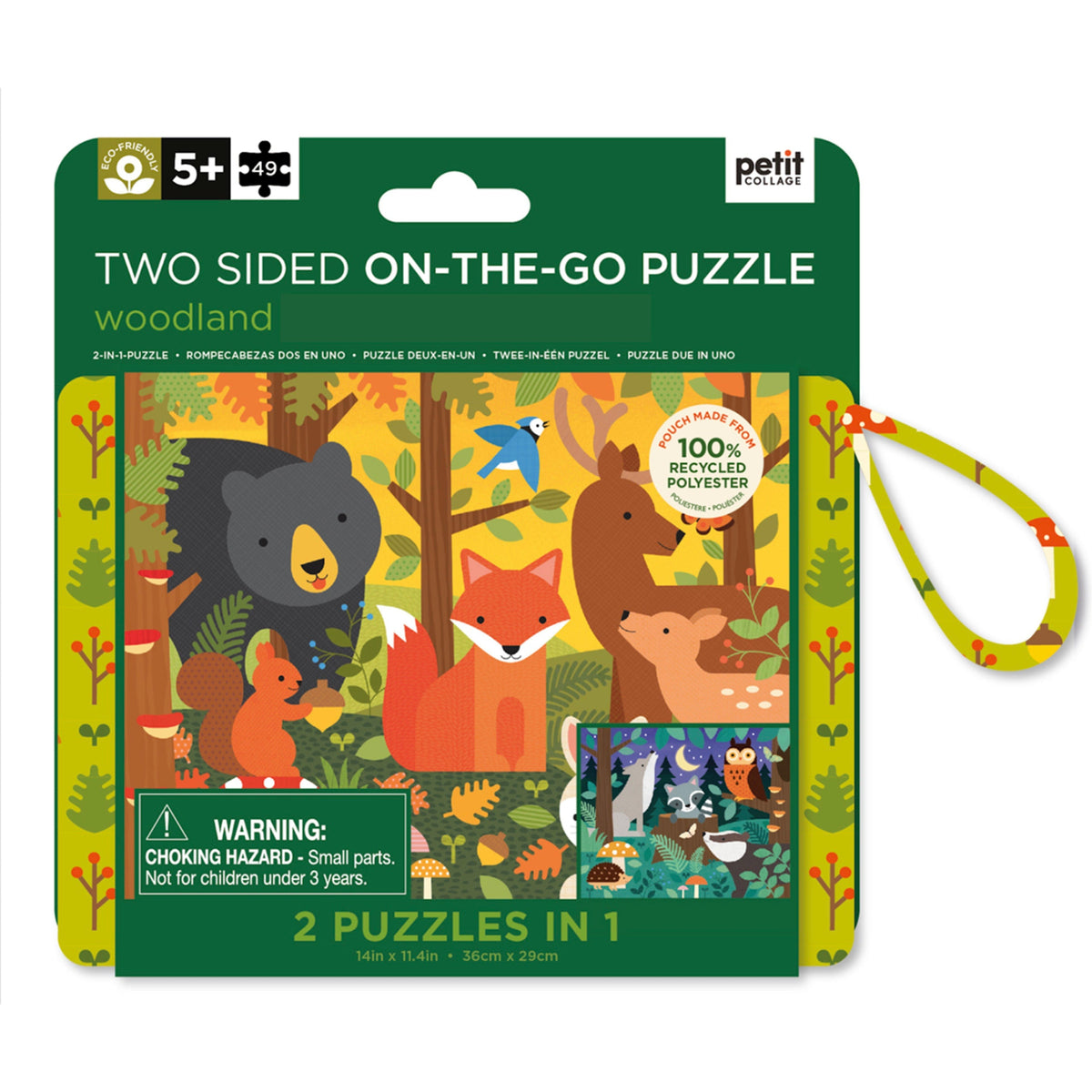 Petit Collage Two-sided Woodland On-the-Go Puzzle