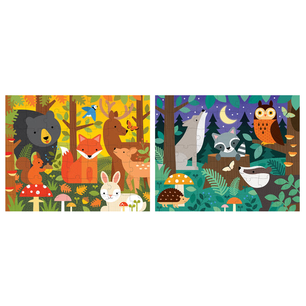 Petit Collage Two-sided Woodland On-the-Go Puzzle