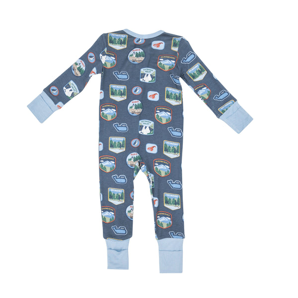 Angel Dear National Parks Patches New England 2-Way Zipper Romper