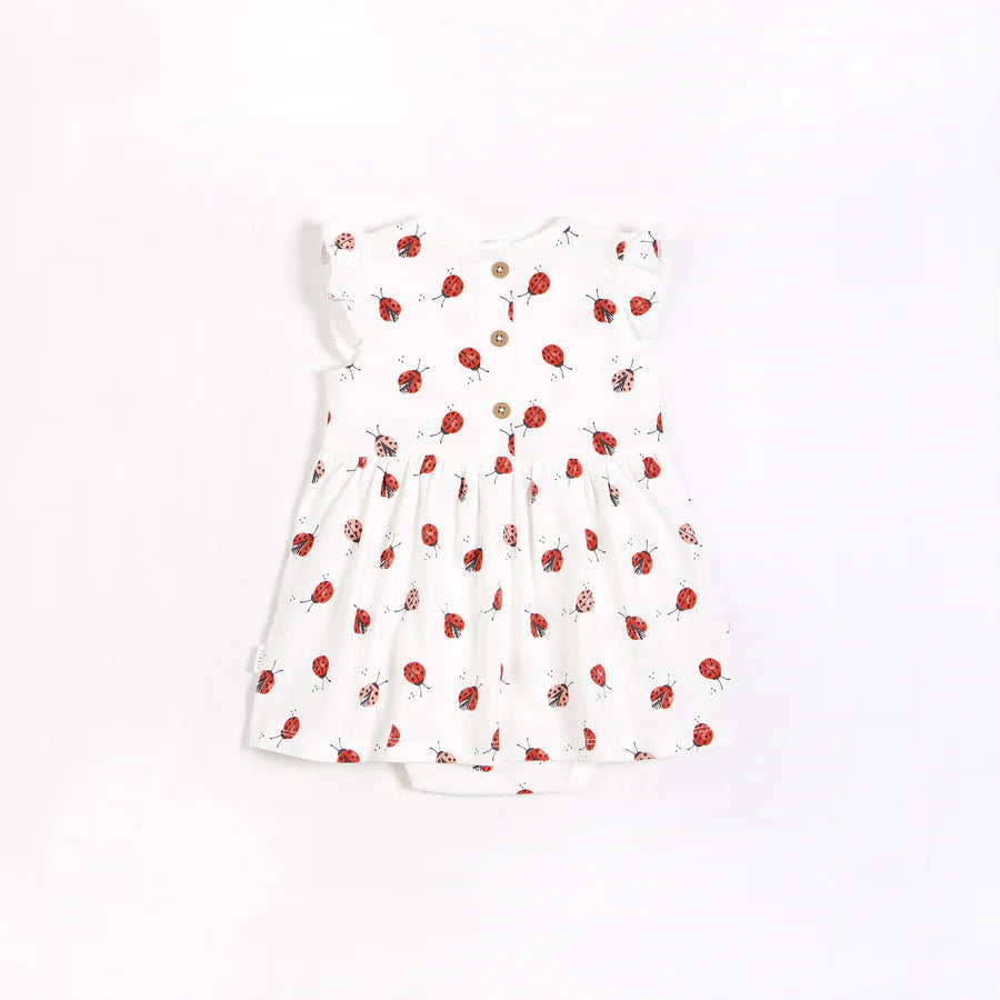 Petit Lem-Lady Bugs Jersey Bodysuit Dress