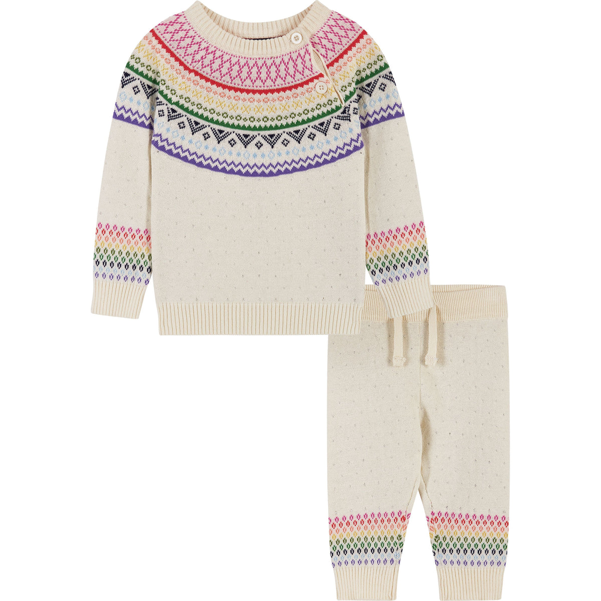 Andy & Evan Holiday Infant Cream Sweater Set