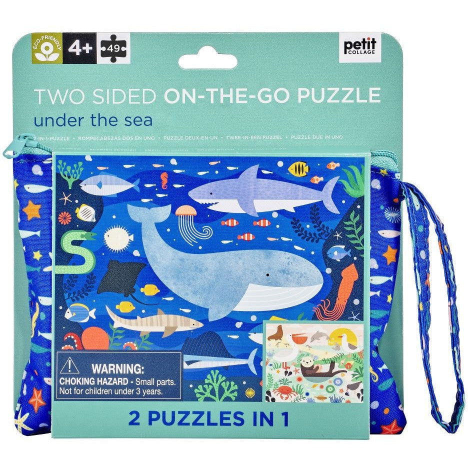 Petit Collage Two Sided Under The Sea On-The-Go Puzzle