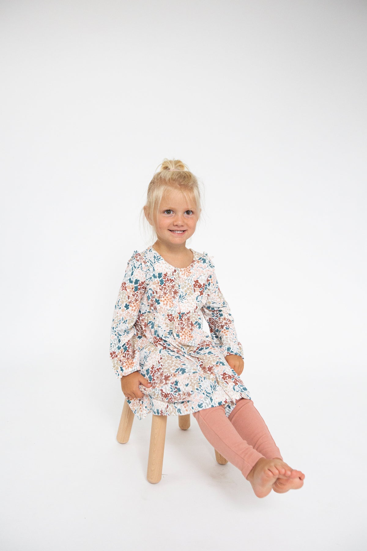 Angel Dear Painted Fall Floral Ruffle Tiered Dress and Legging