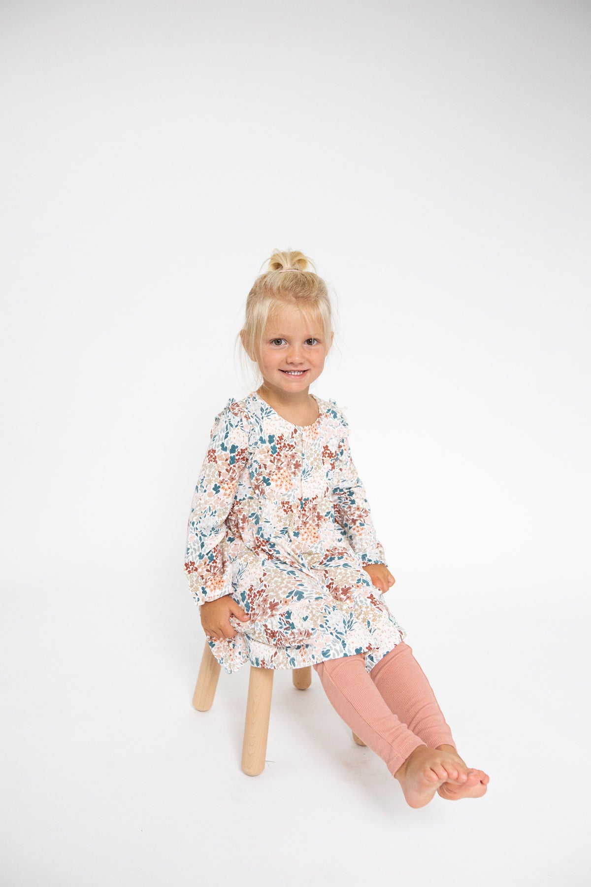 Angel Dear Painted Fall Floral Ruffle Tiered Dress and Legging