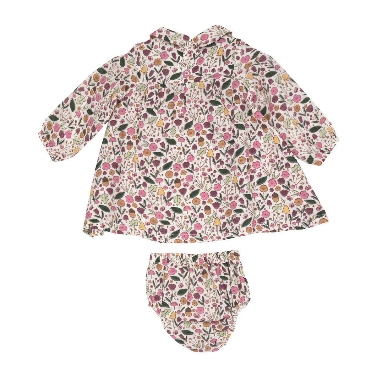 Angel Dear Acorn Floral Peter Pan Collar Dress and Diaper Cover