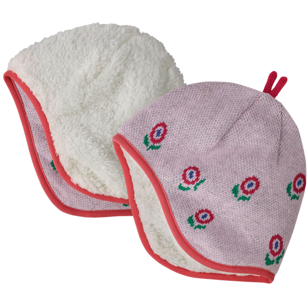 Patagonia Baby Reversible Beanie- Happy Flower Seafan Pink